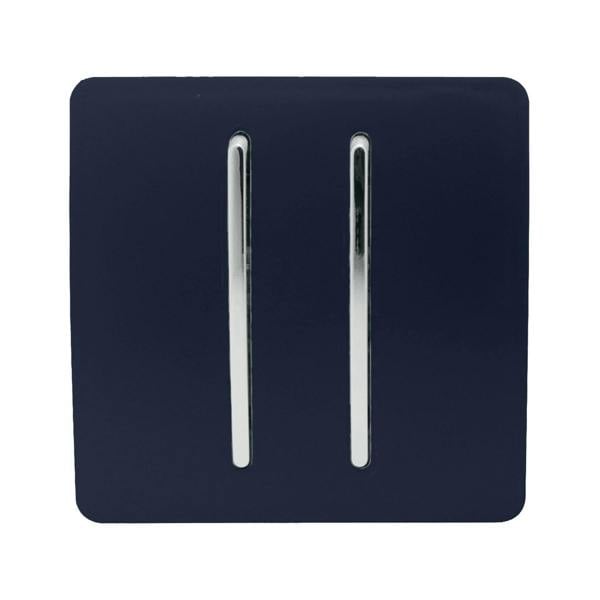 Trendi Switch 2 Gang Retractive Home Automation Switch in Navy Blue