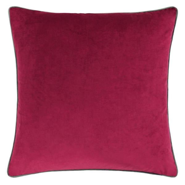 Furn Meridian Velvet Cushion Cover - Cranberry/Mocha - 
