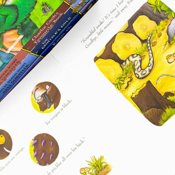 Julia Donaldson and Axel Scheffler 4 Board Books Collection Set (Charlie Cook's Favourite Book, The Gruffalo, The Gruffalo's Child, Room on the Broom)
