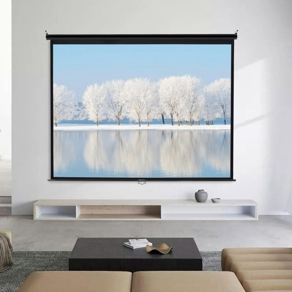 4:3 Projector Screen with Manual Pull Down for Home Theater Projector Screens Living and Home 116cm W x 87cm H