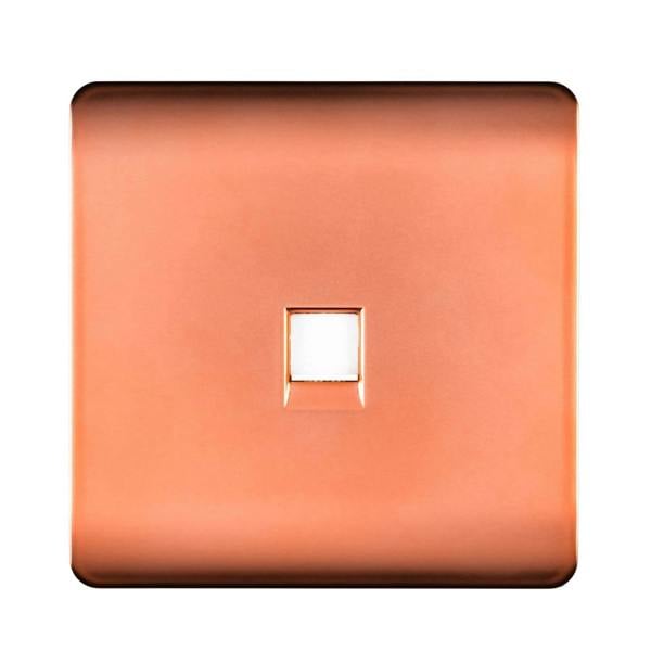 Trendi Switch 1 Gang Cat 3 Telephone Slave Socket in Copper