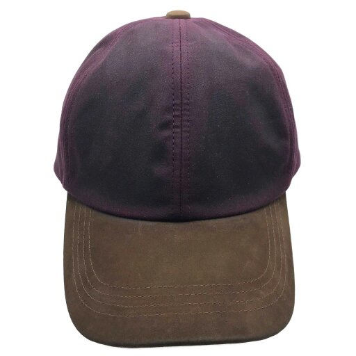 Heather Hats & Accessories Water Resistant Waxed Cotton Baseball Trucker Cap, Cotton Lining, Outdoor Wear, Merlot Wine
