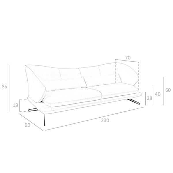 Angel Cerdá Taupe grey leather sofa 6145/6146