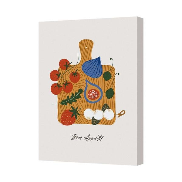 Benjamin Tate Design Bon Appetit Modern Canvas Art Print On Wood Framed