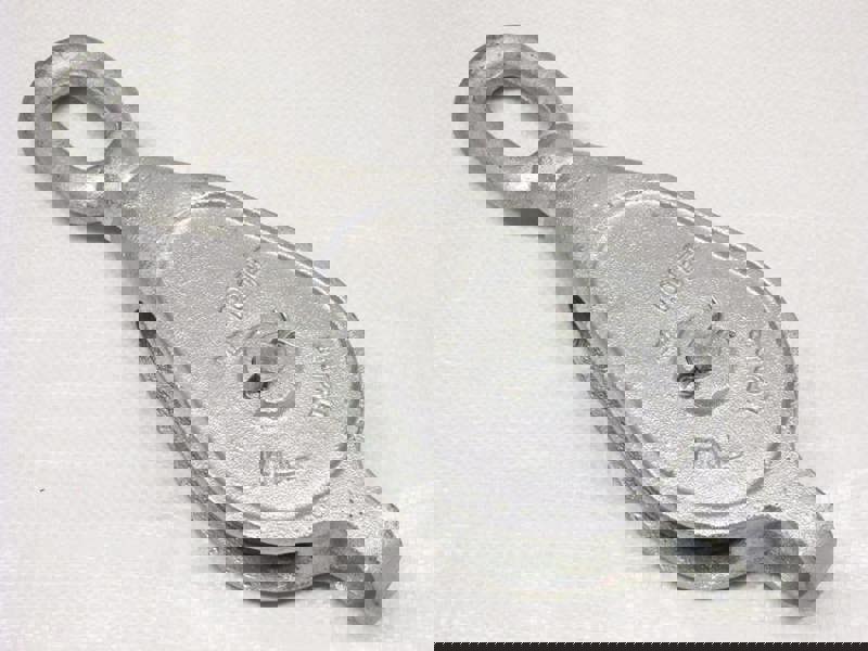 1.5 Ton 8" GMI Single Block With Swivel Eye Galvanised - 28MM Fibre Rope Safety Lifting