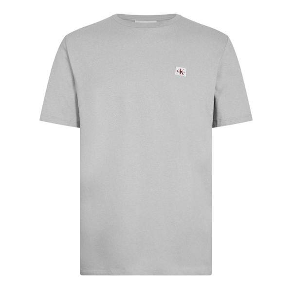 Calvin Klein Mens Box Logo Cotton Crew Neck Regular T-Shirt - Grey - 