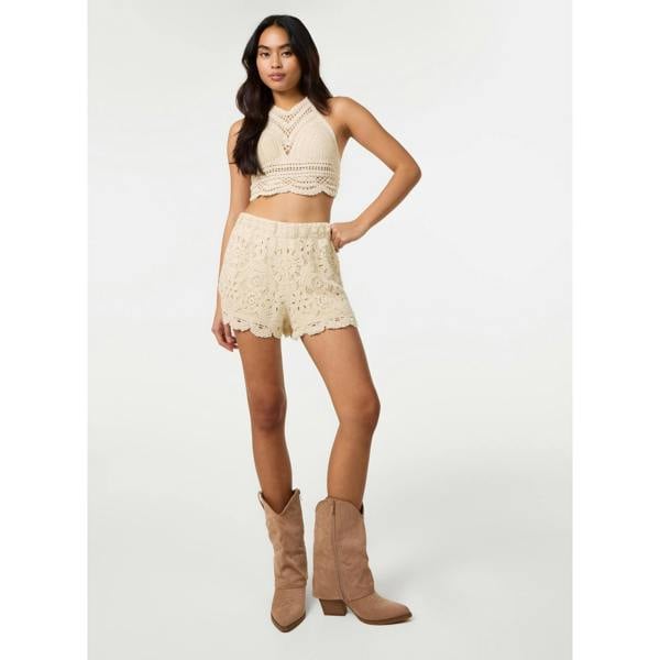 Pink Vanilla Tie Back Crochet Top