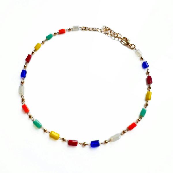 Luxe Tones Maggie Rainbow Beaded Dainty Anklet