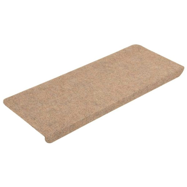 Berkfield Stair Mats Self-adhesive 15 pcs 65x24.5x3.5 cm Beige