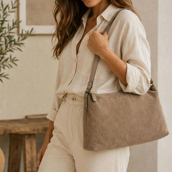 Lorenz Large Faux Suede Slouch Shoulder Bag