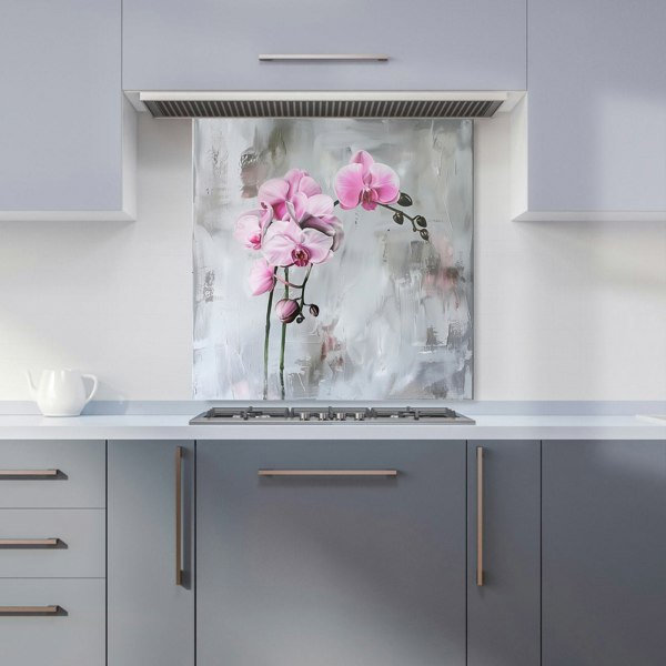 Warren Reed - Designer Pink Orchids Kitchen Splashback