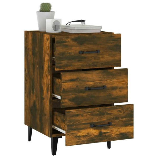 Berkfield Bedside Cabinet Smoked Oak 40x40x66 cm Engineered Wood