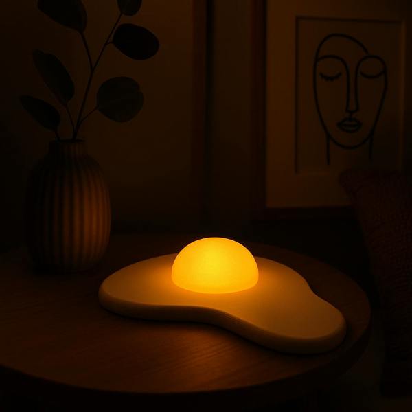 Sunny Side Up Fried Egg Lamp – Quirky LED Desk Light