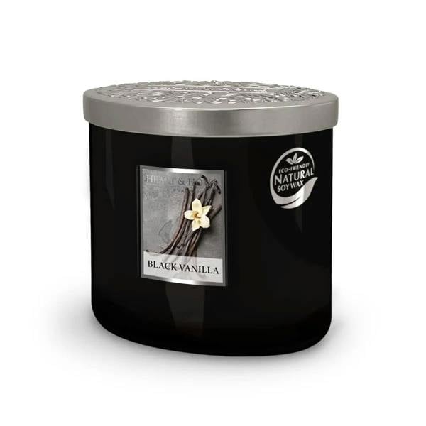Heart & Home Black Vanilla - 2 Wick Ellipse Candle