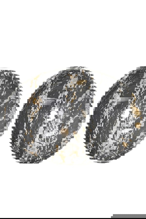 Living and Home Modern Above Counter Oval Marble Bathroom Vessel Sink