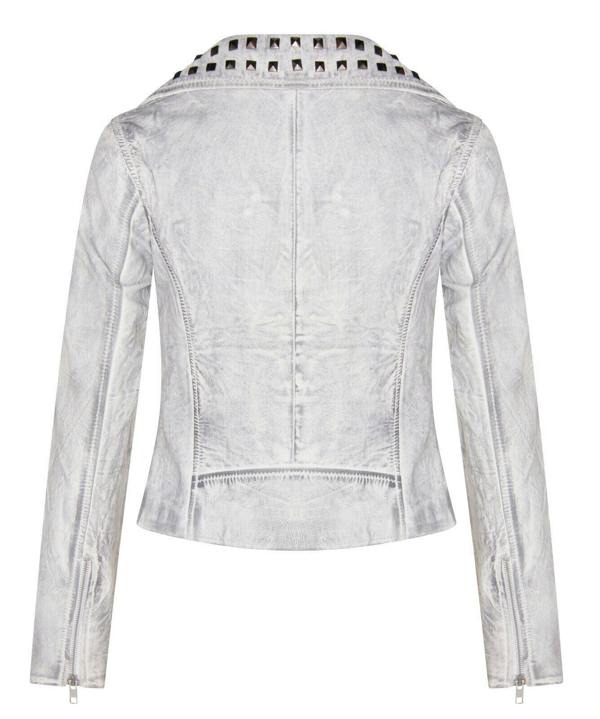 Infinity Leather Womens Gothic Biker Leather Jacket with Studs-Bilbao