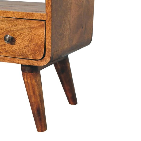 Wyld Haus Olbia Small Chestnut Mango Wood Curved TV Media Unit