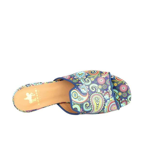 Embassy London South Beach - Festival Blue - Women's fully leather lined slip on sandal
