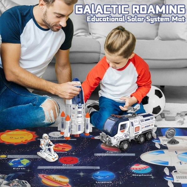 deAO Toys Rocket Ship Toys for Kids Space Shuttle Playset with Astronaut Figures Realistic Features for Imaginative Play and Learning