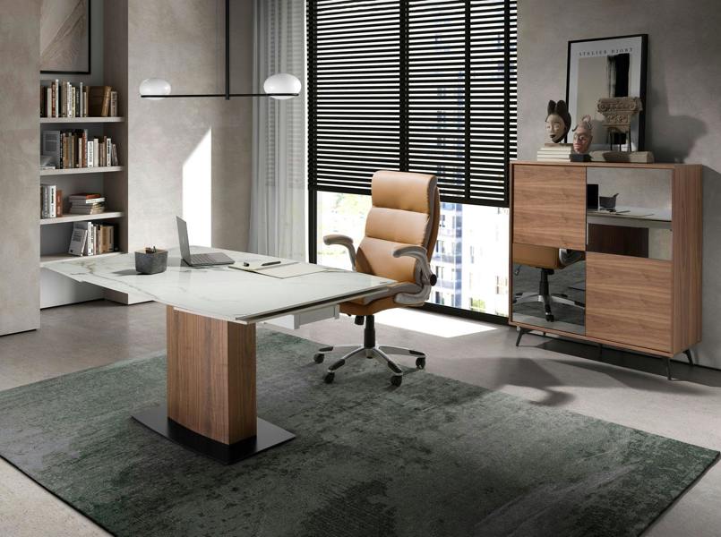Angel Cerdá Brown leatherette swivel office chair 4141
