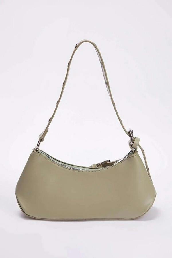WOVCOR Baguette Shoulder Bag with Belt Buckle Detail