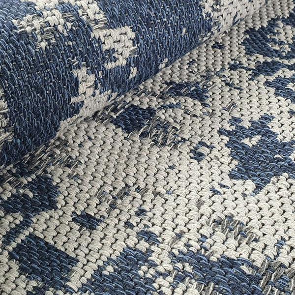 Viva Rugs Cotton Rug Navy and Grey Flatweave Mottled Small Extra Large XL Woven Mat Living Room Bedroom Carpet Abstract Oil Painting Pattern