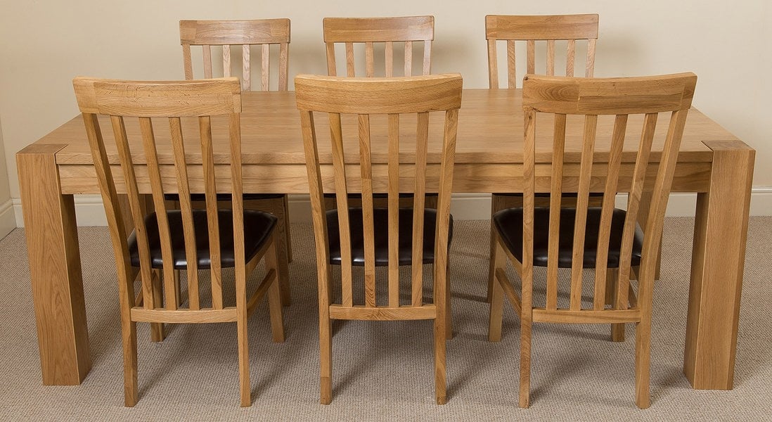 That's Furniture Kuba Extra Large Oak Dining Table with Harvard Oak Chairs