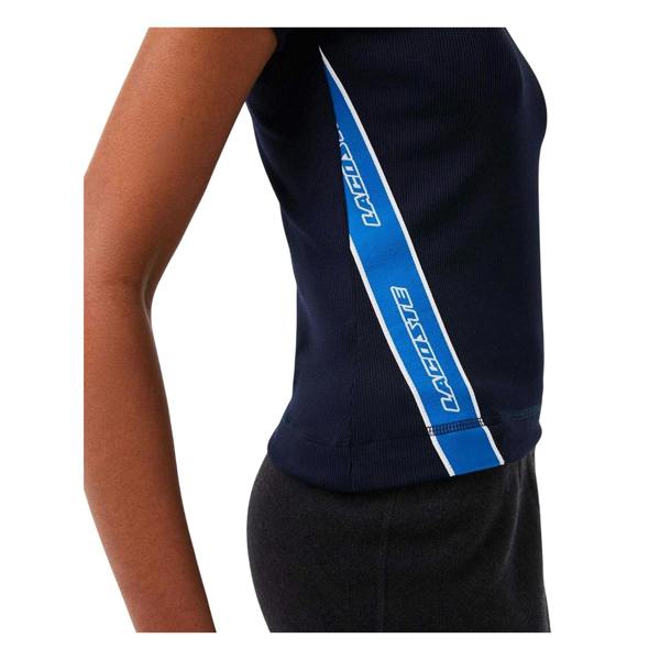 Lacoste Mens Zip Neck Polo Shirt - Navy Blue - 
