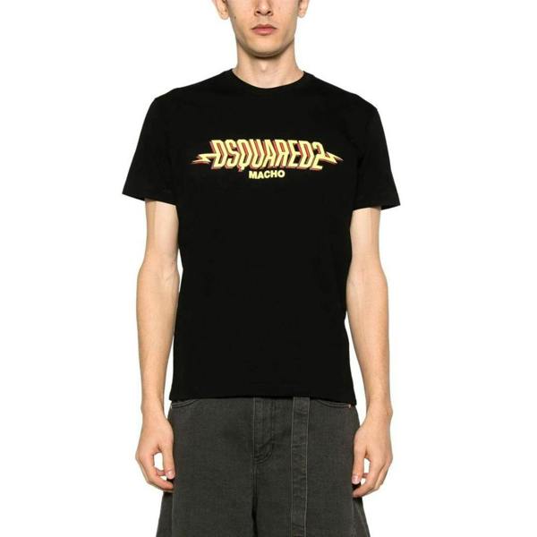 DSquared2 Mens Macho Logo Washed Cool Fit T-Shirt - Black - 