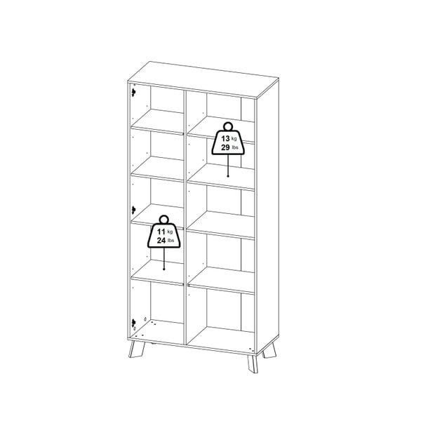 Wyld Haus Lira Jackson Hickory Oak Wood and White China Cabinet 2 Doors