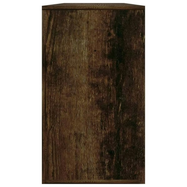 Berkfield Shoe Bench Smoked Oak 80x24x45 cm Engineered Wood