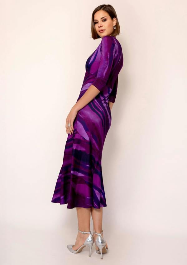 Alie Street London Maxine Asymmetric Dress (Vivid Plum)