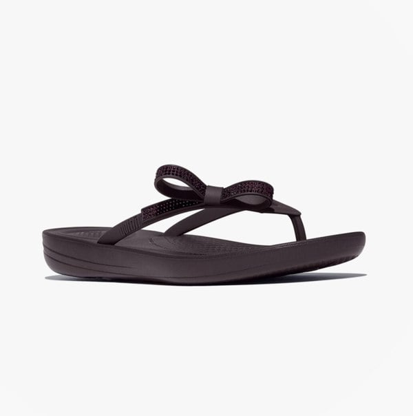 FitFlop iQUSHION GLITZ-BOW Ladies Flip Flops Plumberry