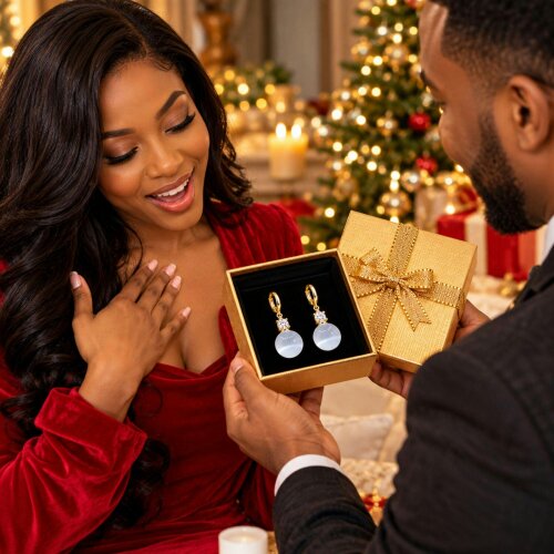 smartbies Luxury Gold Drop Earrings for Women - Gift Box – Sparkling Crystal Floral Earrings, Elegant Statement Jewellery Gift for Her