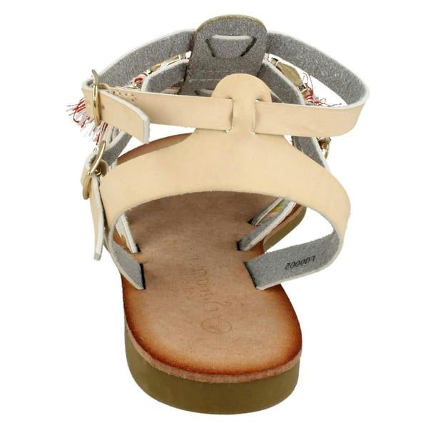 Savannah Ladies Savannah Flat Strappy Beaded Sandals