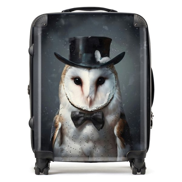 Warren Reed Owl In A Top Hat Suitcase