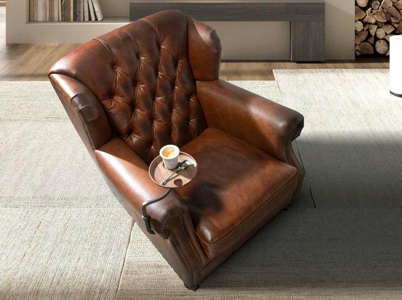 Angel Cerdá Cognac Brown Leather Chester Armchair 5156