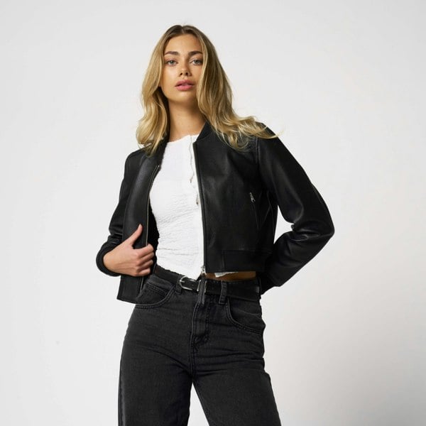 Barneys Originals Women's Cropped Bomber Jacket