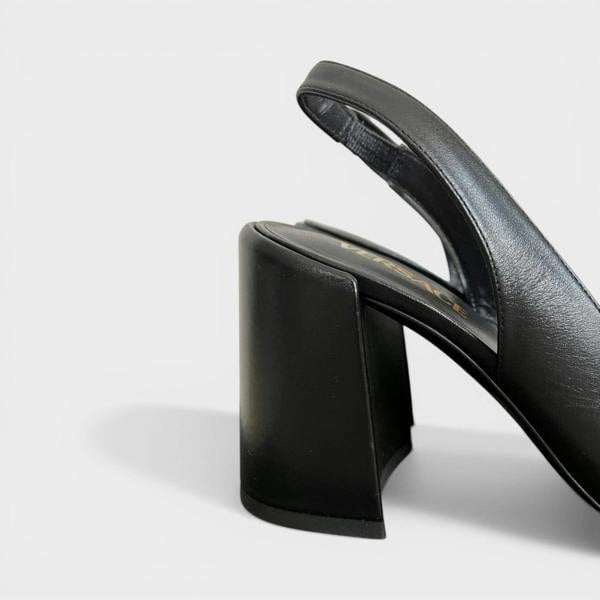 Versace Sling Back 85mm Leather Black