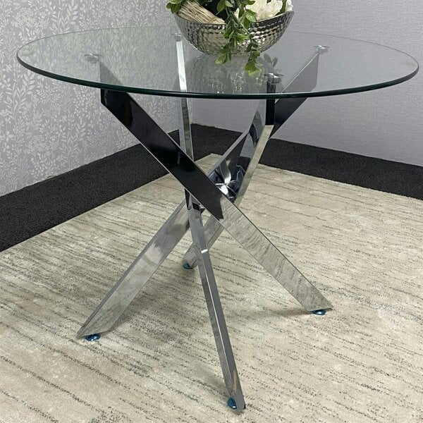 Kosy Koala Round Glass Dining Table Chrome legs Dining Room, Kitchen, Furniture