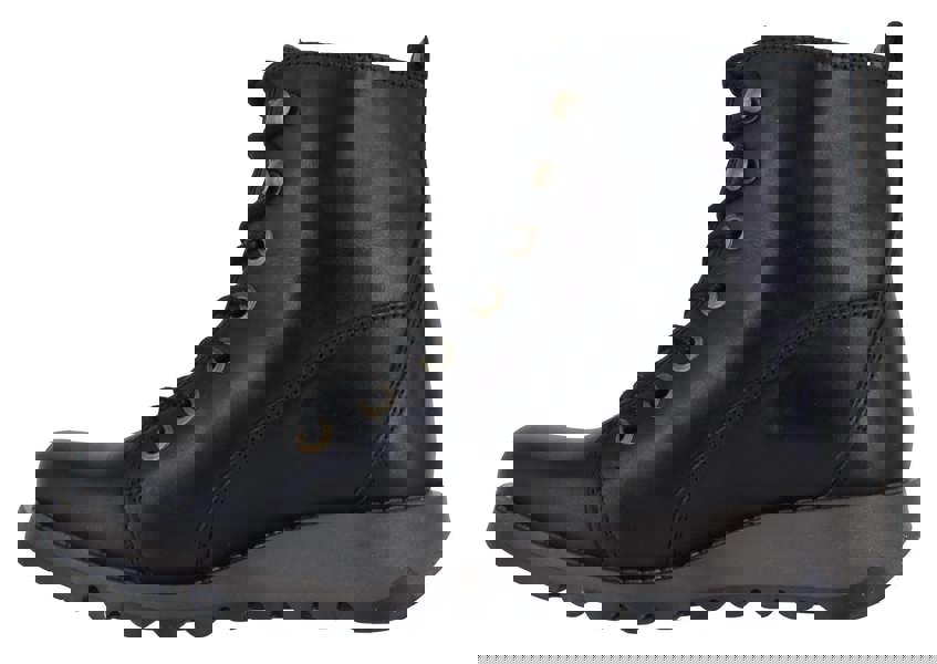 Fly London Sore Womens Lace Up Wedge Military Style Ankle Boots