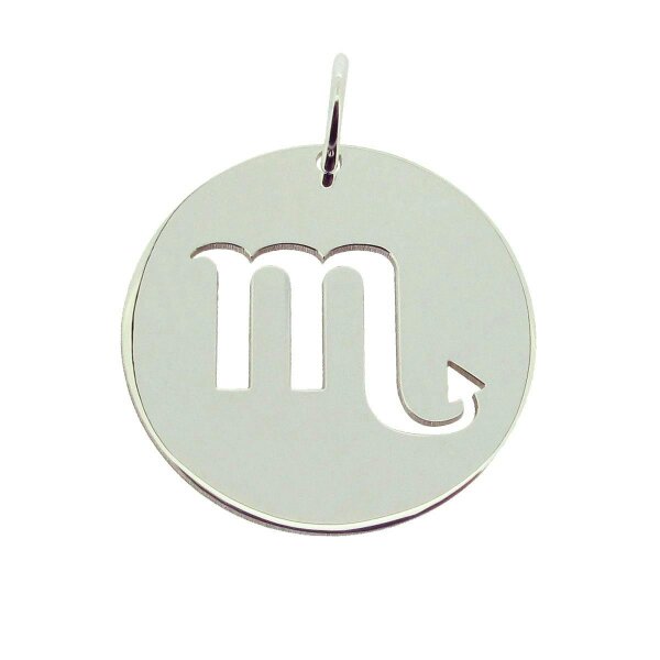 Christopher James of London Sterling Silver 24mm Round Zodiac Pendant With Optional Chain