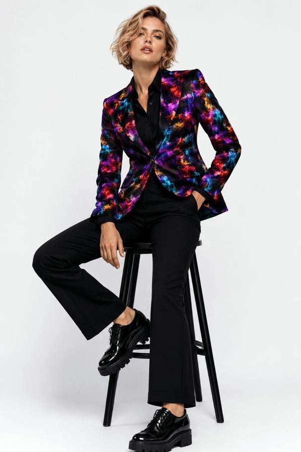 Noir Tempest Smoke Print Blazer - Claudio Lugli Shirts
