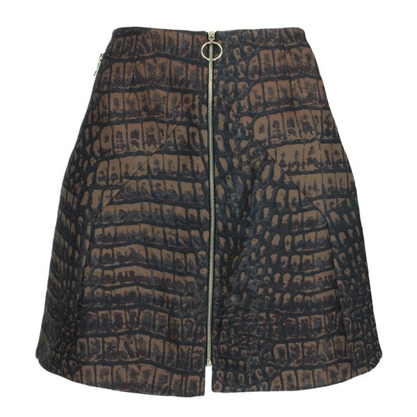 Stella McCartney luxurious mini skirt in a crocodile patterned Jacquard fabric
