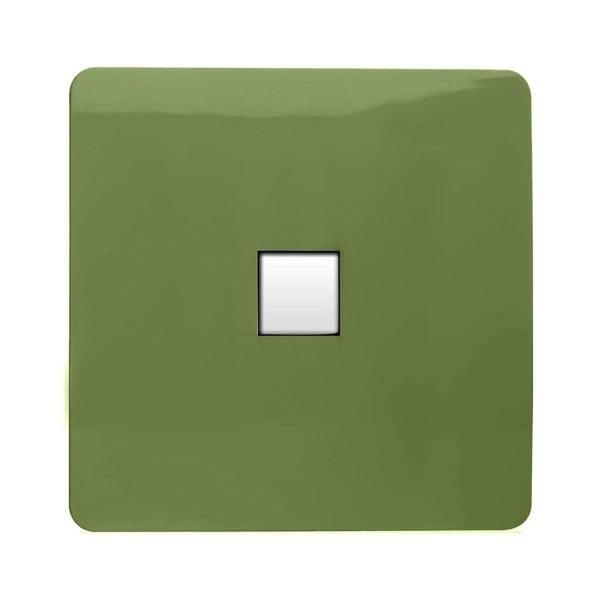 Trendi Switch 1 Gang RJ45 Cat 5e PC Ethernet Socket in Moss Green