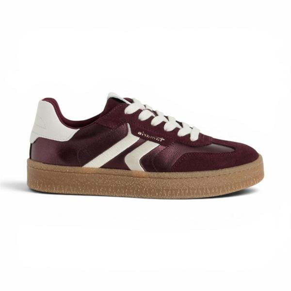 Tamaris Women's Burgundy Red Leather Trainers Sneaker Shoes - 23723-44