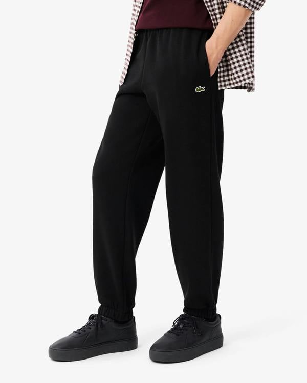 Lacoste Regular Fit Mens Fleece Sweatpants - Black 031 | CHO | Designer Mens Sweatpants