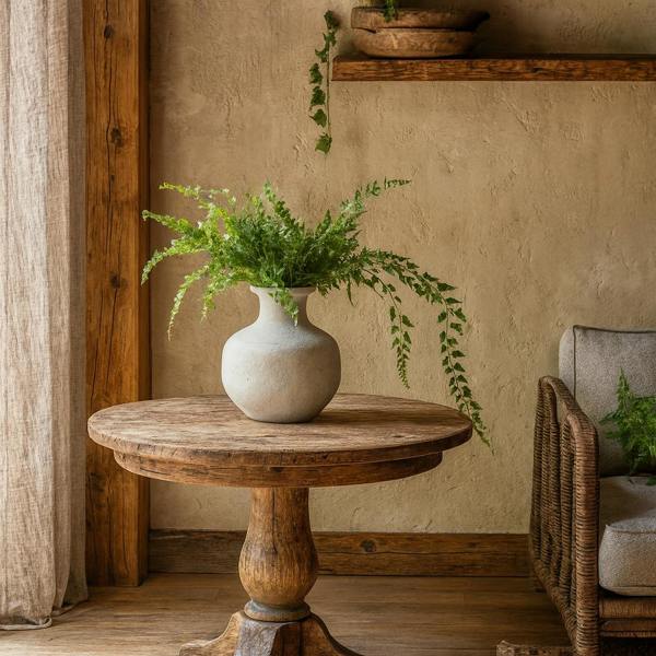 Wyld Haus Terra White Stoneware Squat Textured Ceramic Vase