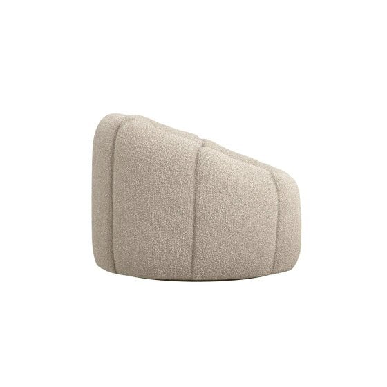 Wyld Haus Juniper Retro Upholstered Cream Boucle Swivel Armchair