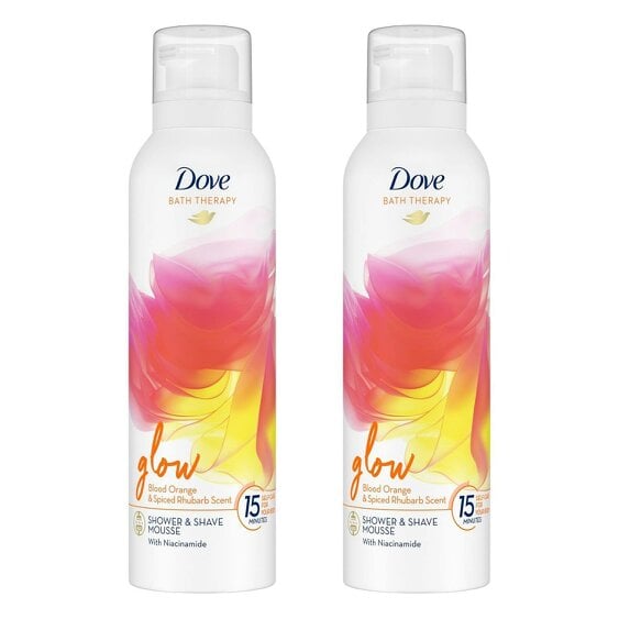 Dove Bath Therapy Glow Shower & Shave Mousse with Niacinamide 200ml 2 Pack